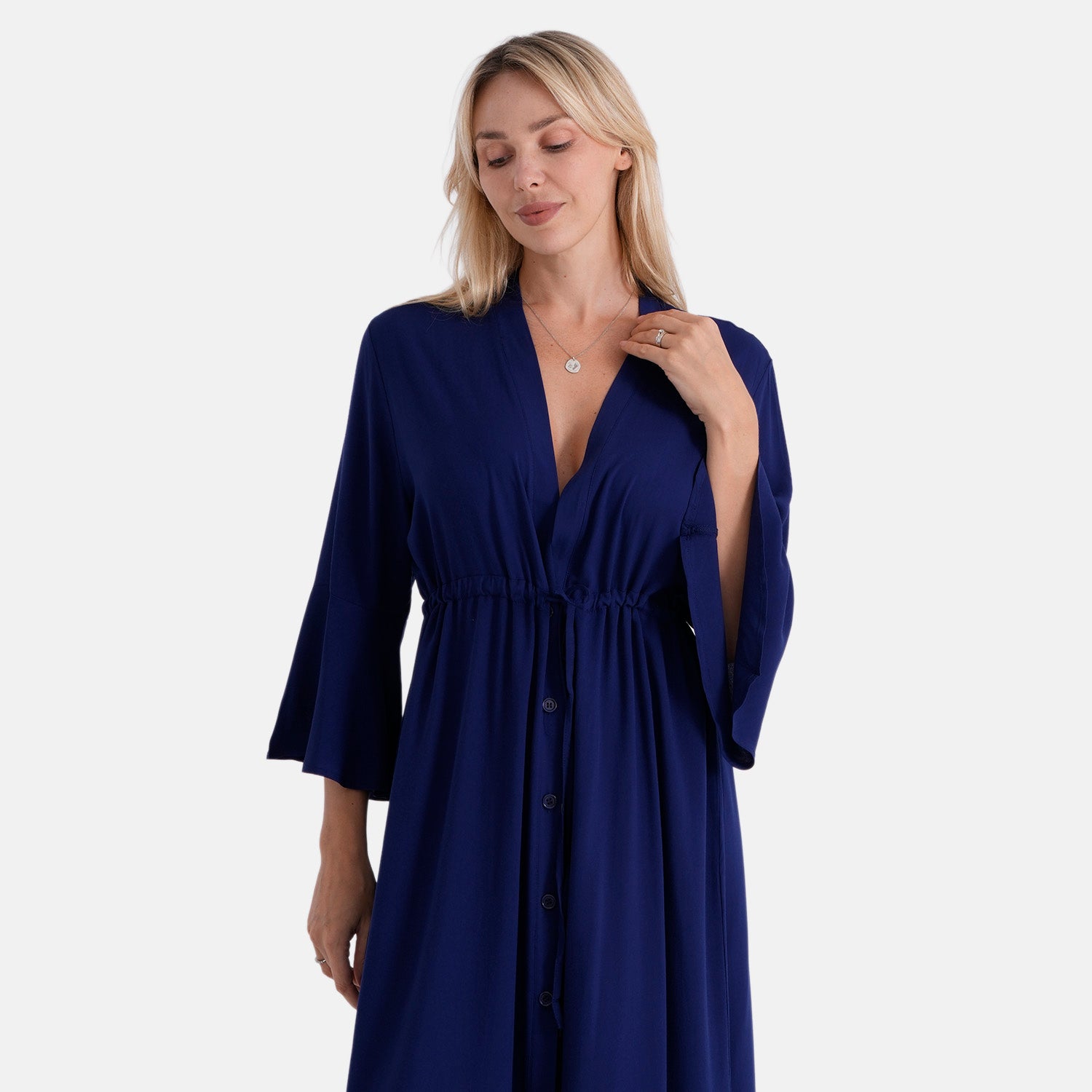 La Marey Womens 100% Viscose Long Kimono (One Size) - Blue 8508040 4