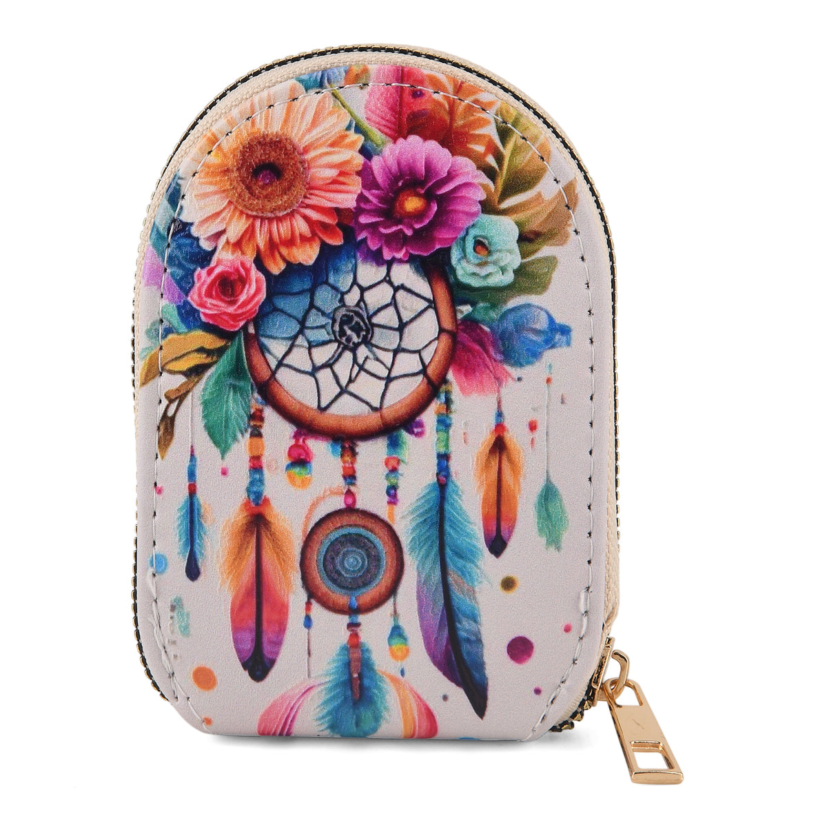 Multicolour Flower &amp; Dreamcatcher RFID Protected Card Wallet V32611352 0