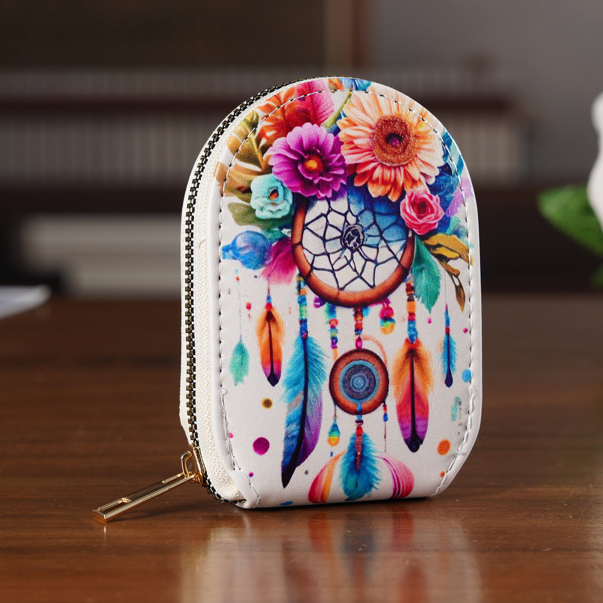 Multicolour Flower &amp; Dreamcatcher RFID Protected Card Wallet V32611352 2