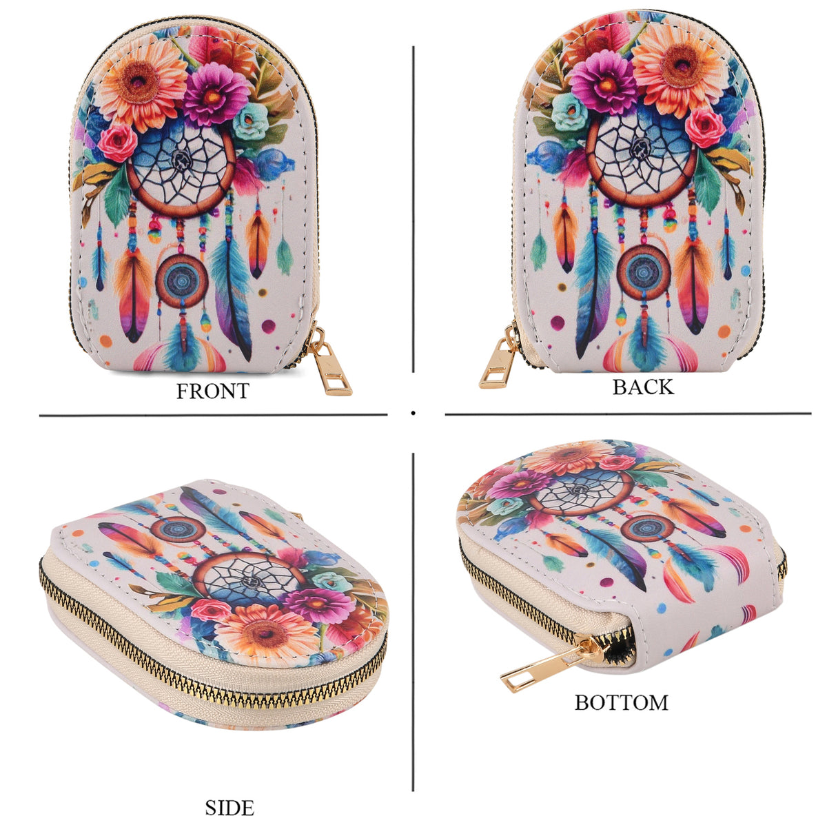 Multicolour Flower &amp; Dreamcatcher RFID Protected Card Wallet V32611352 5