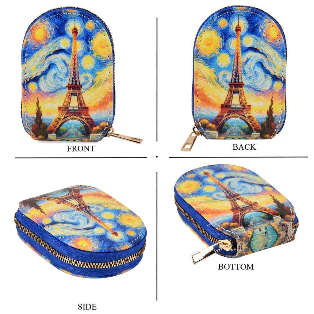 Eiffel Tower Starry Night Print RFID Card Wallet - Gold_8508210_4