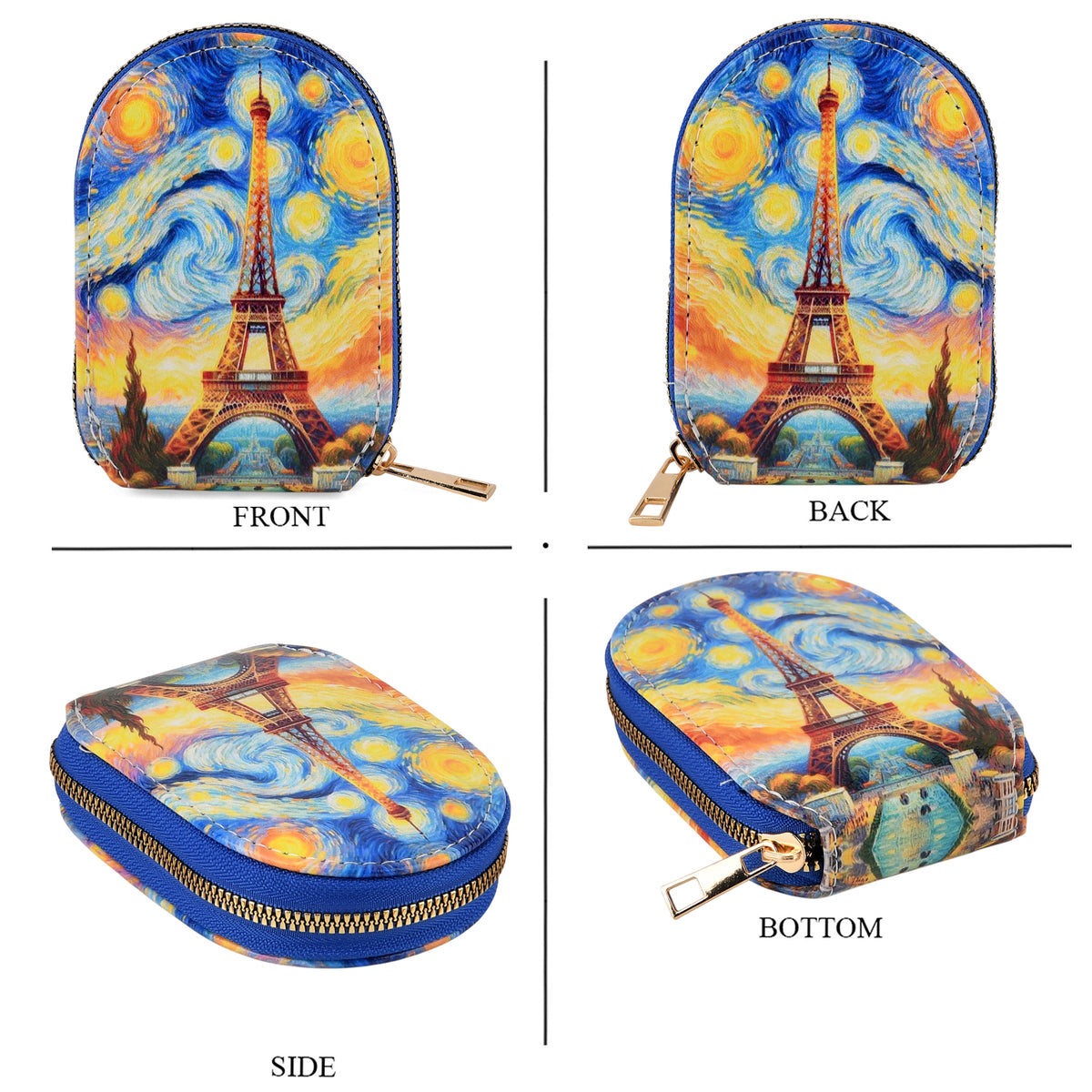 Paris Eiffel Tower Starry Night RFID Protected Card Wallet V32612613 5