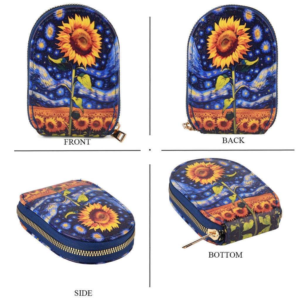 Sunflower Print RFID Card Wallet - Yellow_8508211_4