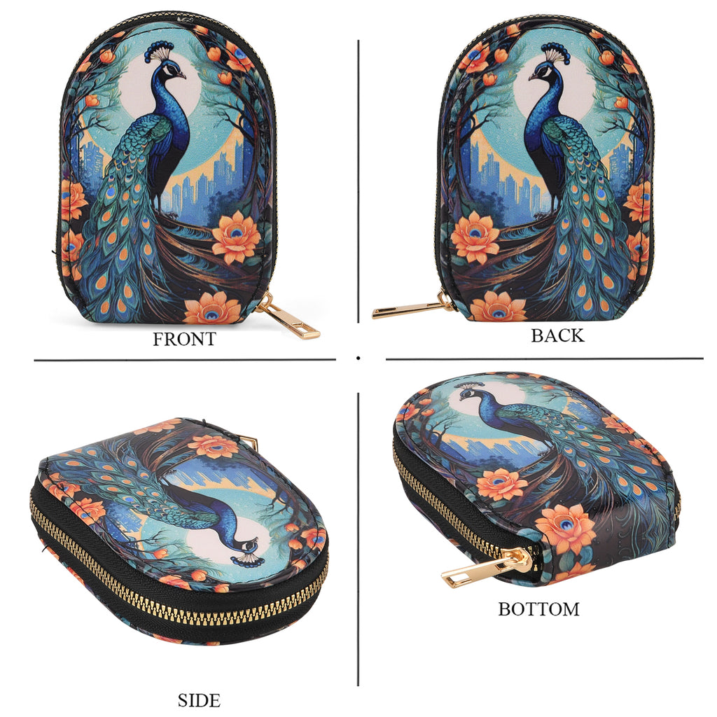 Peacock Print RFID Card Wallet - Teal_8508212_4