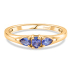 D'Joy - Tanzanite Trilogy Ring in Yellow Gold Plated Sterling Silver_8508220