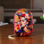 Artistic Lady Portrait with Flowers & Birds Print RFID Card Wallet - Multi Colour_8508224_1