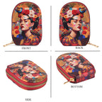 Artistic Lady Portrait with Flowers & Birds Print RFID Card Wallet - Multi Colour_8508224_4