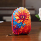 Sunflower Print RFID Card Wallet - Orange_8508228_1