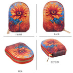 Sunflower Print RFID Card Wallet - Orange_8508228_4
