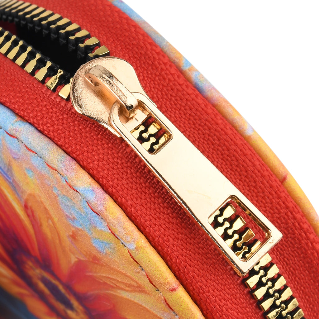 Sunflower Print RFID Card Wallet - Orange_8508228_6