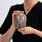 Cat Print RFID Card Wallet - Grey_8508229_3