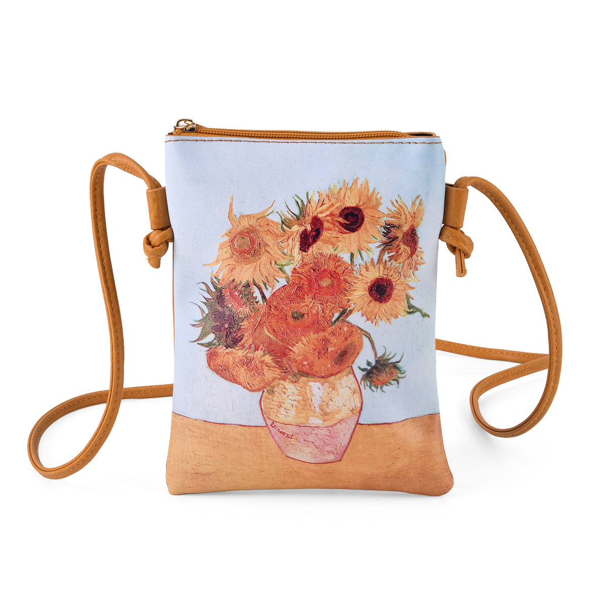 Womens RFID Blocking Sunflower Crossbody Sling Bag - Light Blue V32607411 0