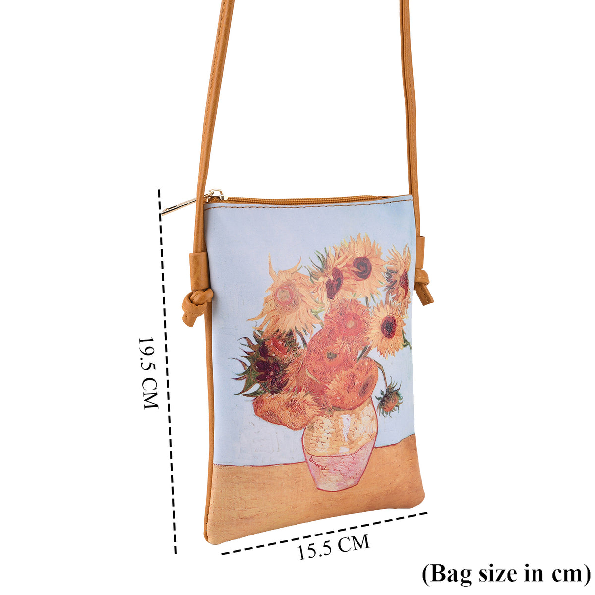 Womens RFID Blocking Sunflower Crossbody Sling Bag - Light Blue V32607411 5