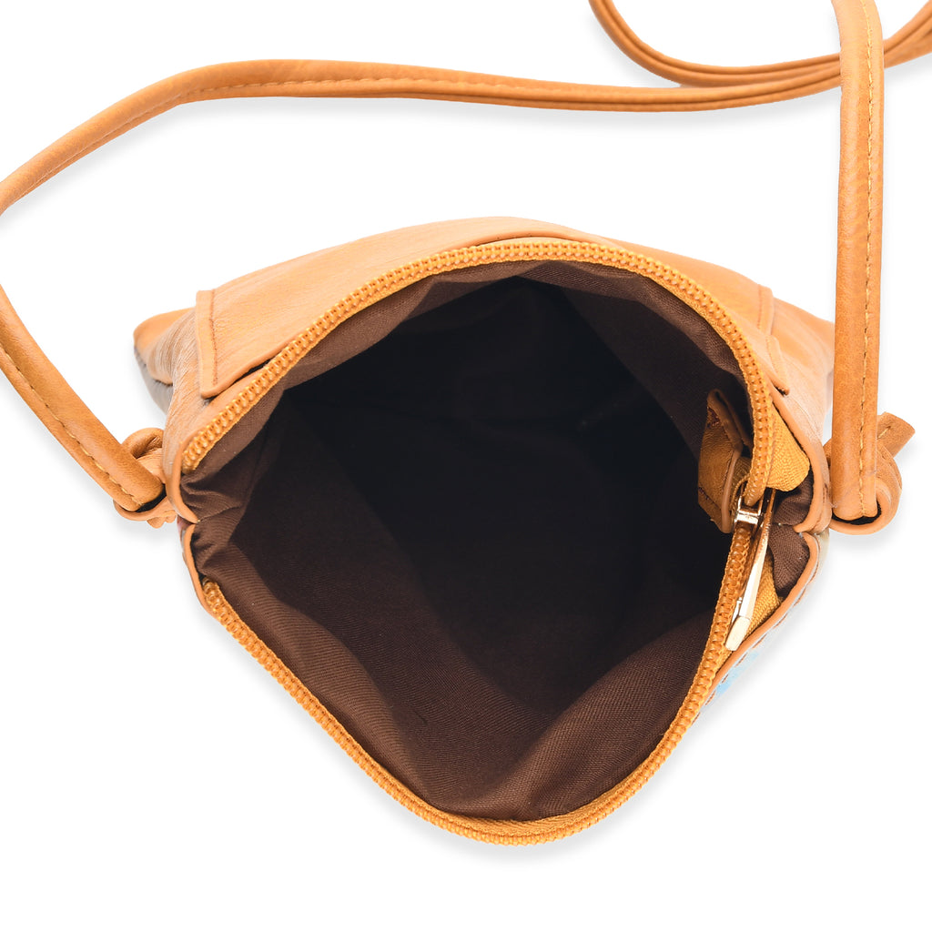 Womens RFID Blocking Multi-colour Lady Crossbody Sling Bag - Yellow_8508251