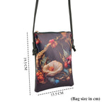 Womens RFID Blocking Multi-colour Floral Crossbody Sling Bag - Green_8508252