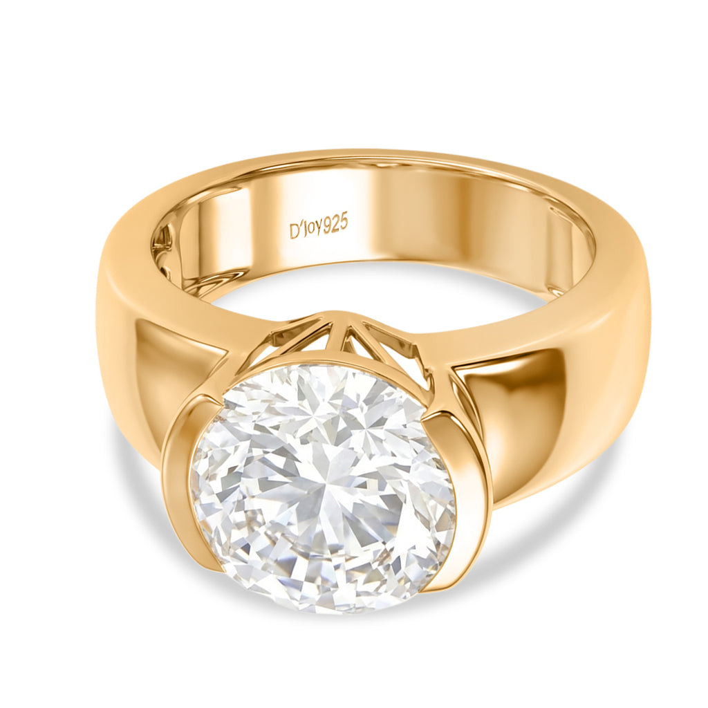 TJC BIRTHDAY SPECIAL - D'Joy Moissanite Solitaire Ring in 18K Vermeil Yellow Gold Plated Sterling Silver 4.00 Ct._8508288