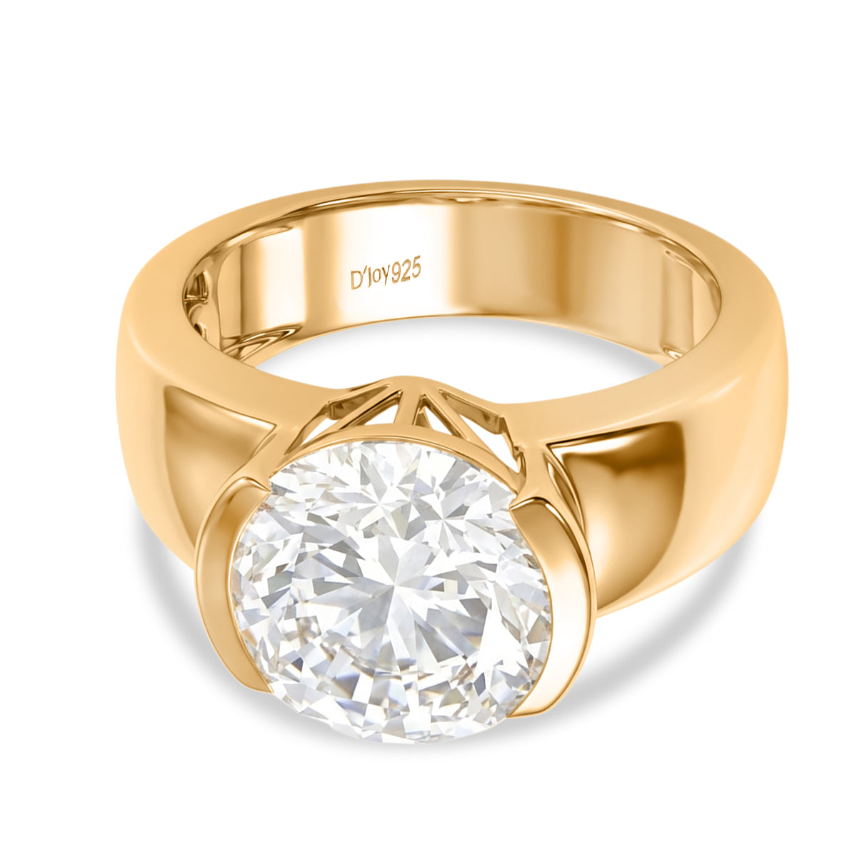 TJC BIRTHDAY SPECIAL - D'Joy Moissanite Solitaire Ring in 18K Vermeil Yellow Gold Plated Sterling Silver 4.00 Ct. V32565407 0