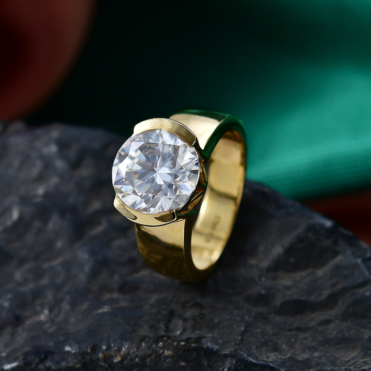 TJC BIRTHDAY SPECIAL - D'Joy Moissanite Solitaire Ring in 18K Vermeil Yellow Gold Plated Sterling Silver 4.00 Ct. V32565407 3