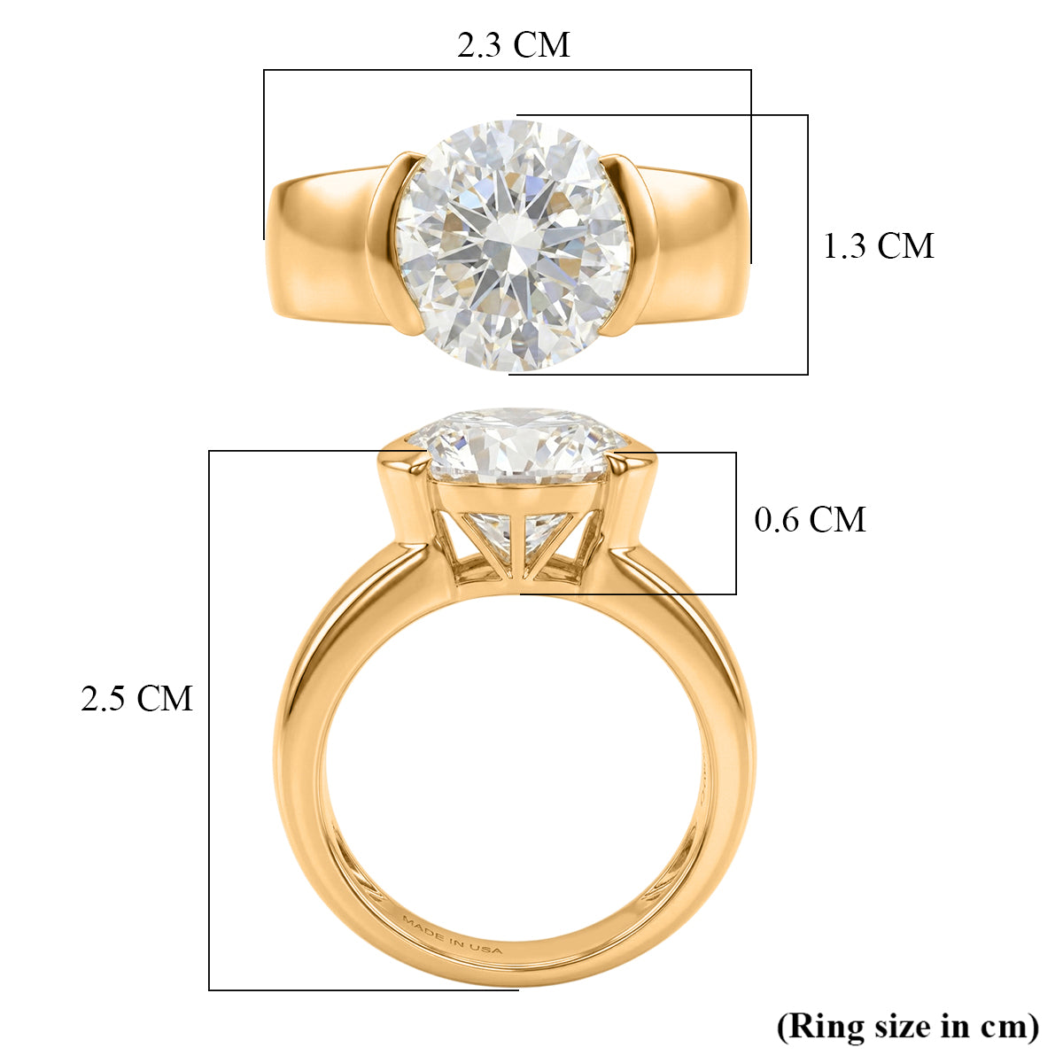 TJC BIRTHDAY SPECIAL - D'Joy Moissanite Solitaire Ring in 18K Vermeil Yellow Gold Plated Sterling Silver 4.00 Ct. V32565407 6