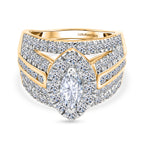 Red Carpet Luxuriant - SGL Certified Lab Grown Diamond SI/GH Dome Ring in 18K Vermeil Yellow Gold Plated Sterling Silver 3.00 Ct._8508324