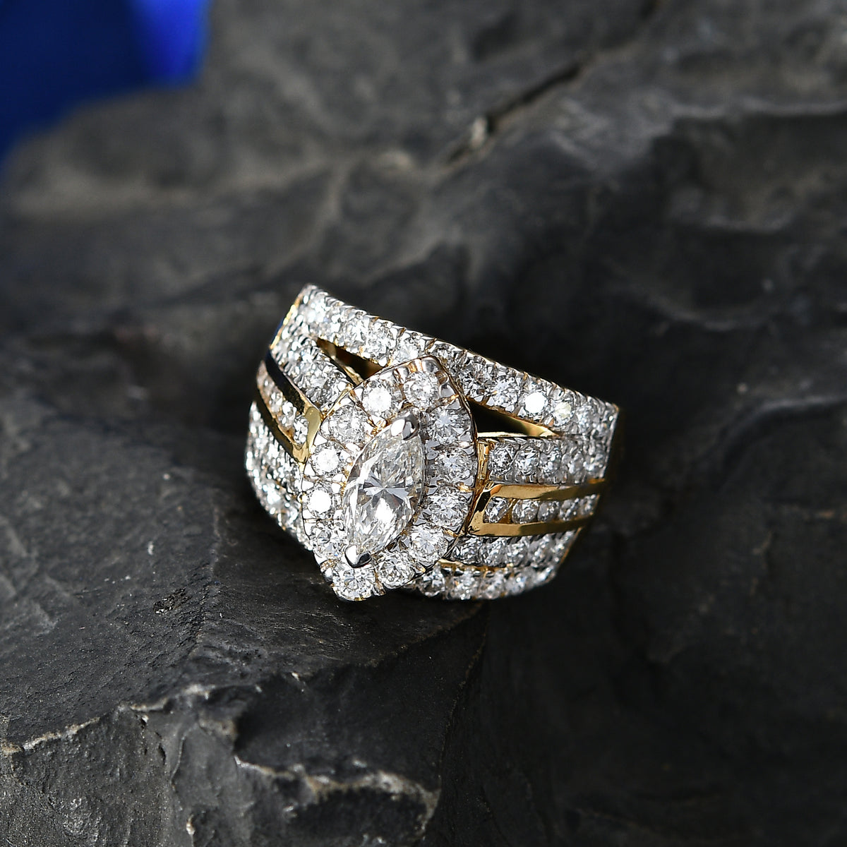 LUXURIANT 3 Ct. Lab Grown Diamond Dome Ring in 18K Vermeil Yellow Gold Plated Sterling Silver SGL Certified (SI-GH) V32702698 3