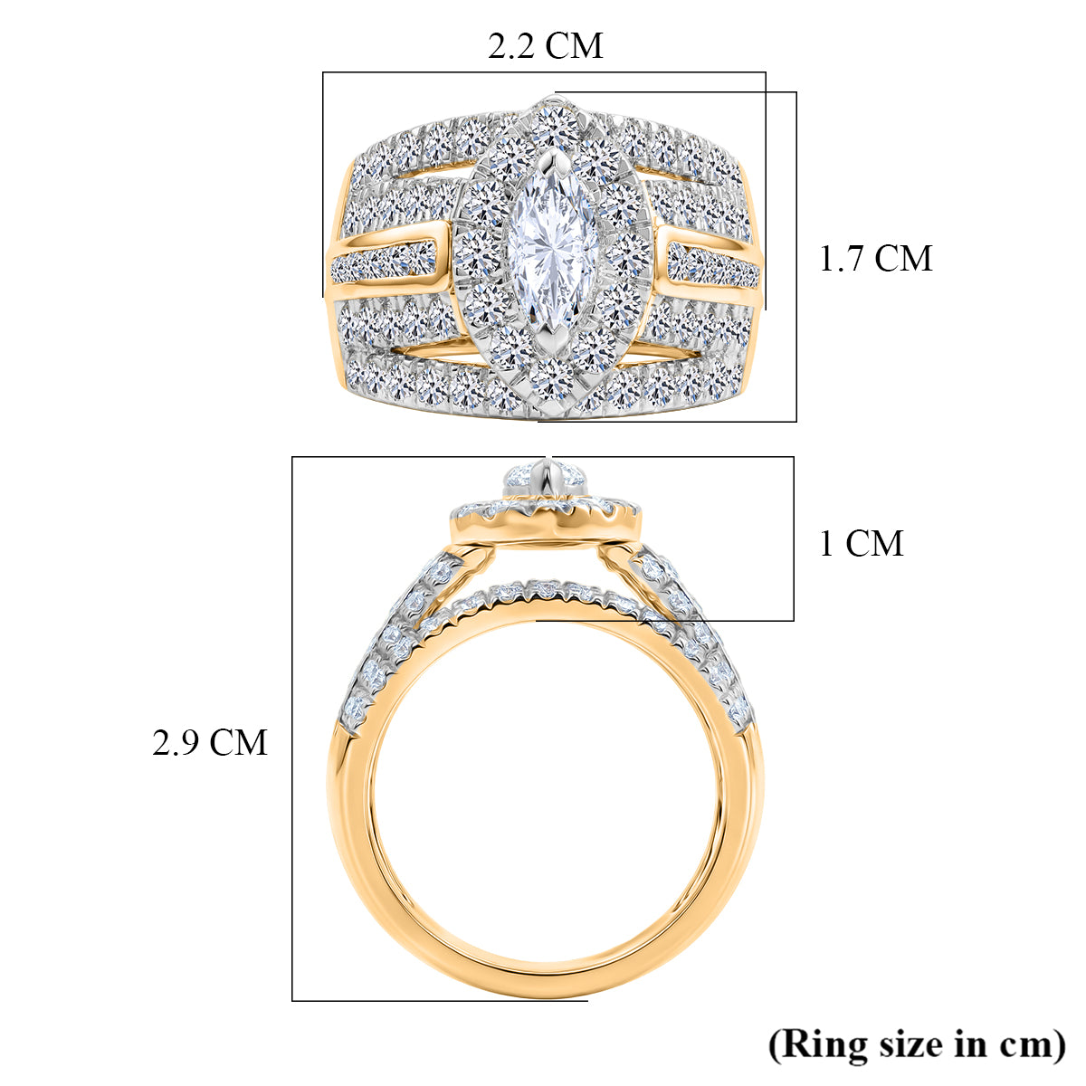 LUXURIANT 3 Ct. Lab Grown Diamond Dome Ring in 18K Vermeil Yellow Gold Plated Sterling Silver SGL Certified (SI-GH) V32702698 6