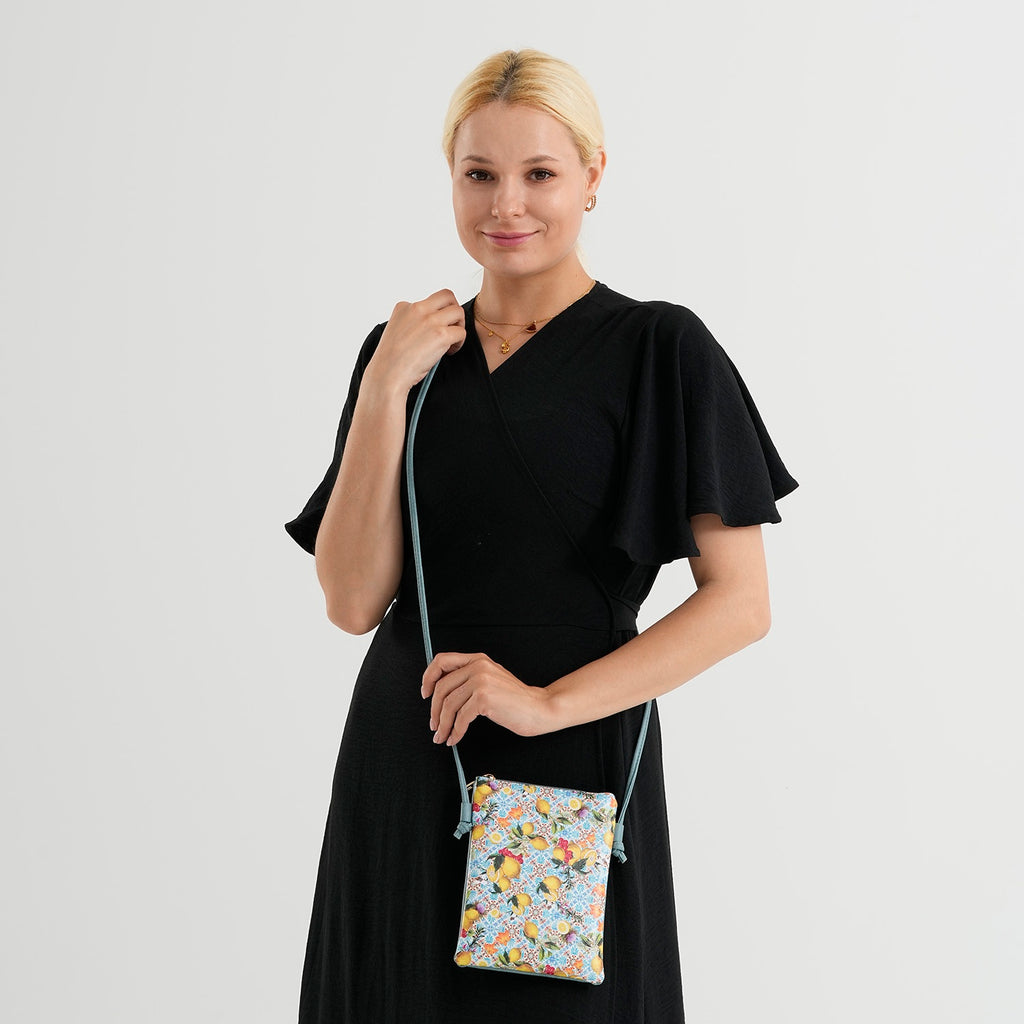 Womens RFID Blocking Lemon Print Crossbody Sling Phone Bag - Light Blue_8508441_1