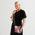 Womens RFID Blocking Multi-colour Butterfly Print Crossbody Sling Phone Bag - Off-White_8508443