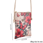 Womens RFID Blocking Multi-colour Butterfly Print Crossbody Sling Phone Bag - Off-White_8508443
