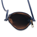 Womens RFID Blocking Multi-colour Cat Print Crossbody Sling Phone Bag - Navy Blue_8508460