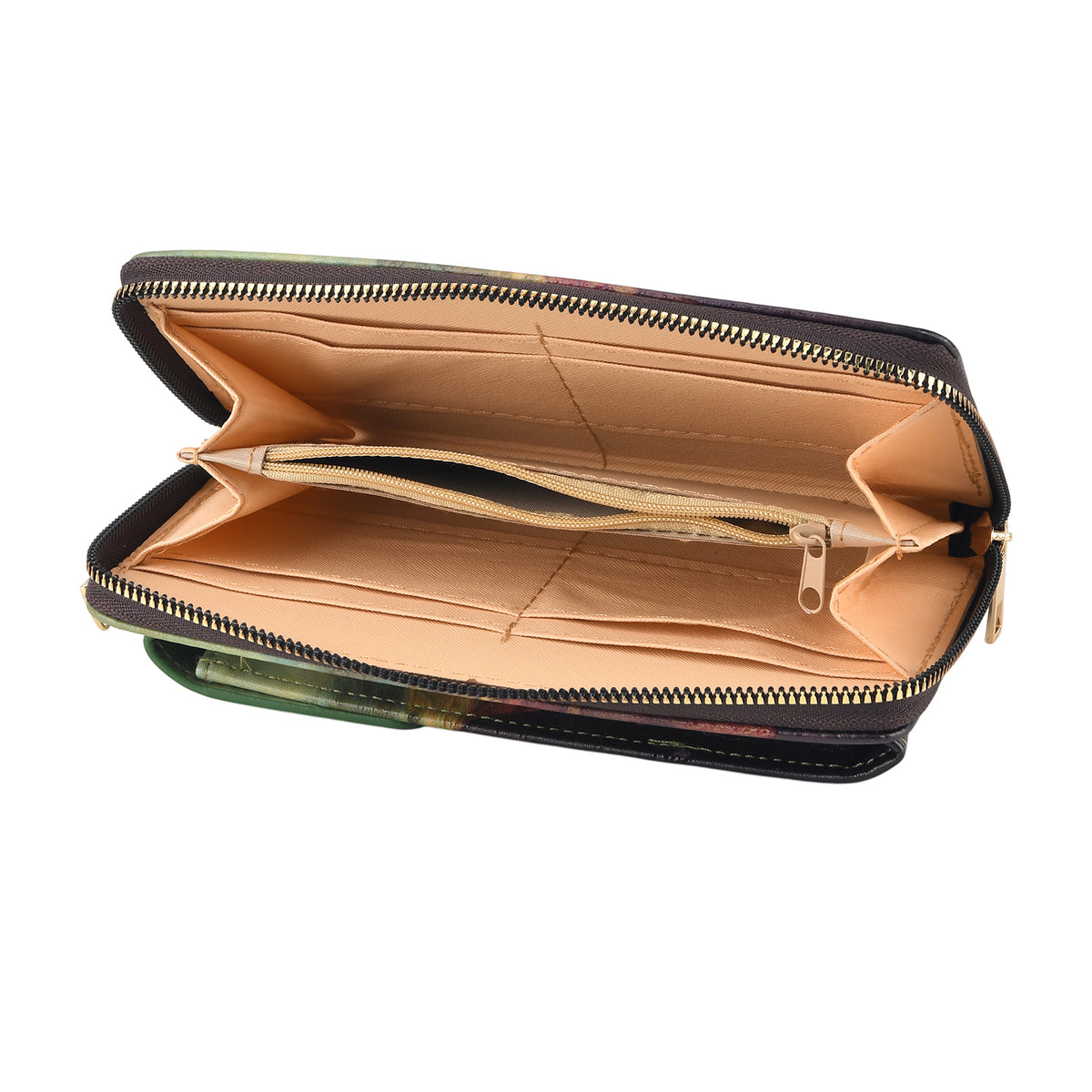 Designer Inspired Mona Lisa Portrait Phone Crossbody Bag with RFID Blocking - Green V32517979 5