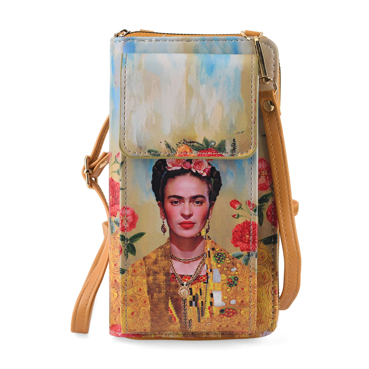 Designer Inspired Lady Portrait Phone Crossbody Bag with RFID Blocking - Multi Colour V32519026 0