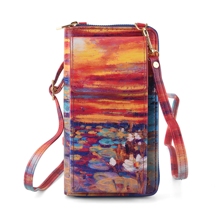 Designer Inspired Monet Portrait Phone Crossbody Bag with RFID Blocking - Multi Colour 8508491 1