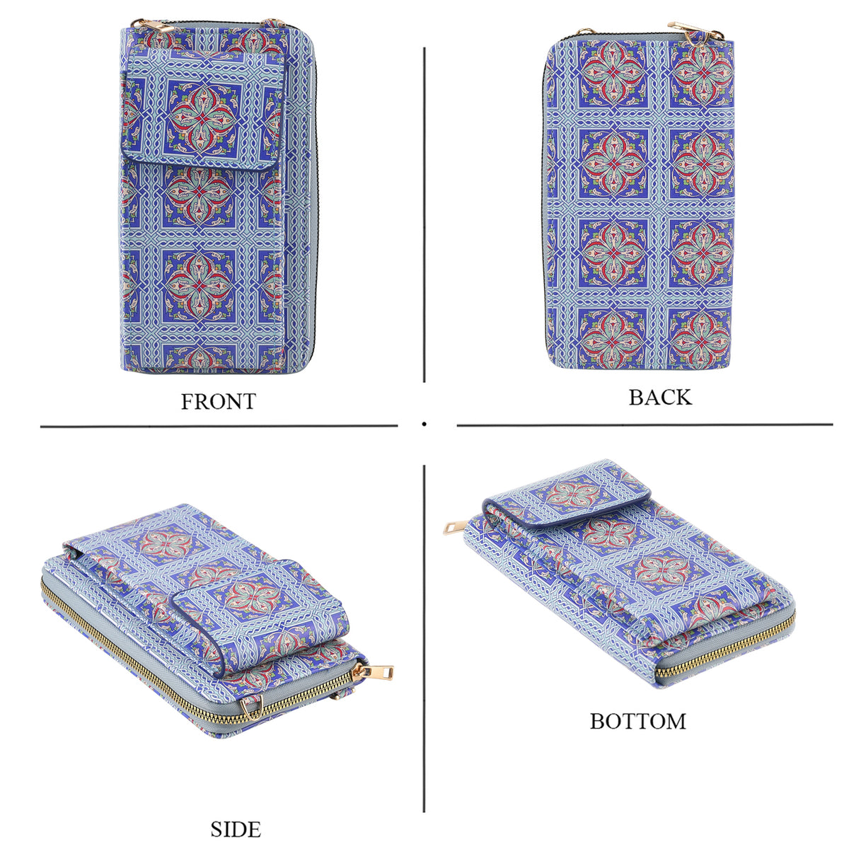 Designer Inspired Flower Portrait Phone Crossbody Bag with RFID Blocking - White V32575513 4