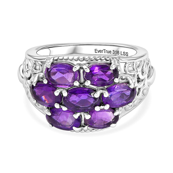 EverTrue Natural Zambian Amethyst Cluster Ring 3.03 Ct. 8508983 1