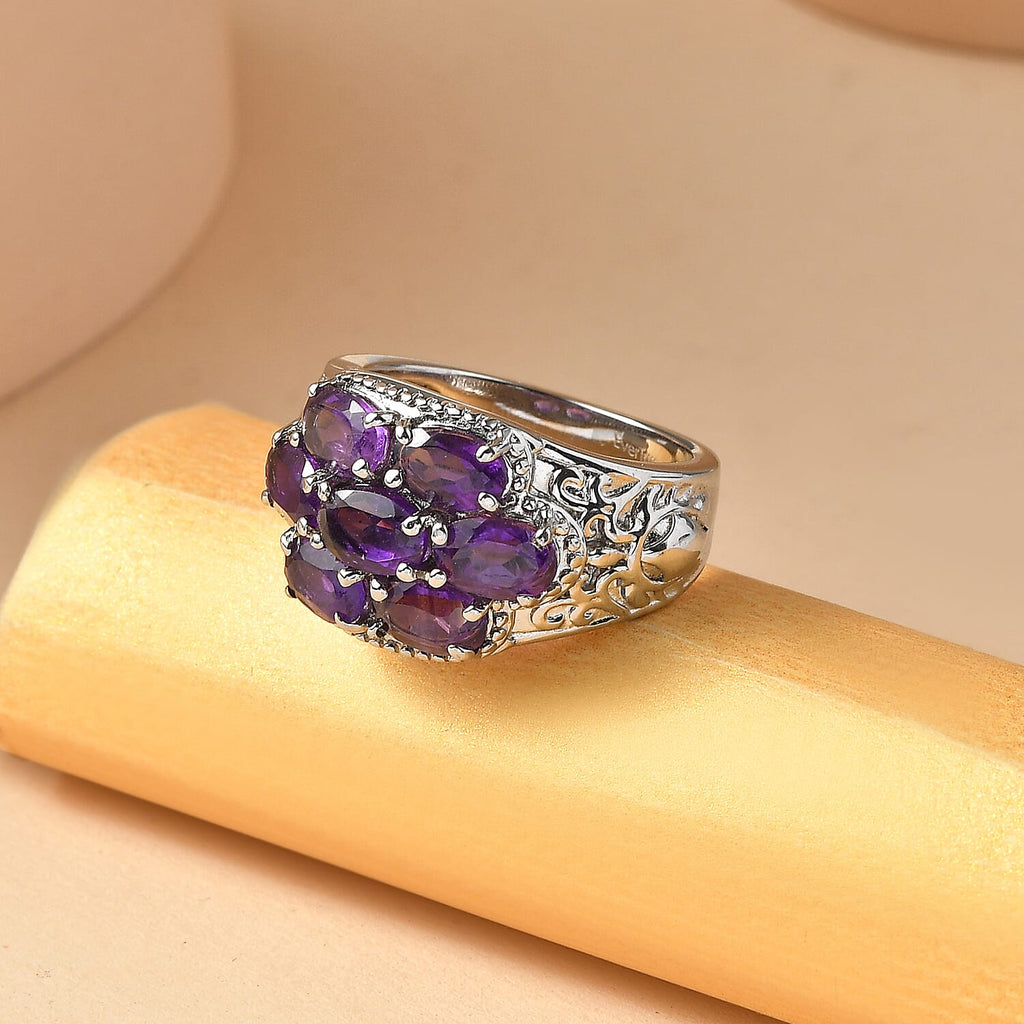 EverTrue Natural Zambian Amethyst Cluster Ring 3.03 Ct._8508983_2