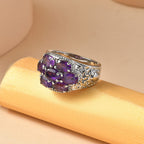 EverTrue Natural Zambian Amethyst Cluster Ring 3.03 Ct._8508983_2