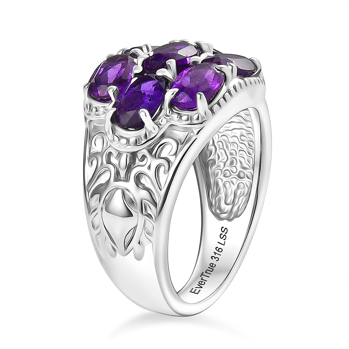 EverTrue Natural Zambian Amethyst Cluster Ring 3.03 Ct. 8508983 4