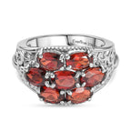 EverTrue Natural Mozambique Garnet Cluster Ring 3.84 Ct._8509025