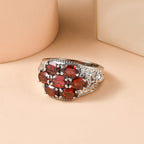 EverTrue Natural Mozambique Garnet Cluster Ring 3.84 Ct._8509025_2