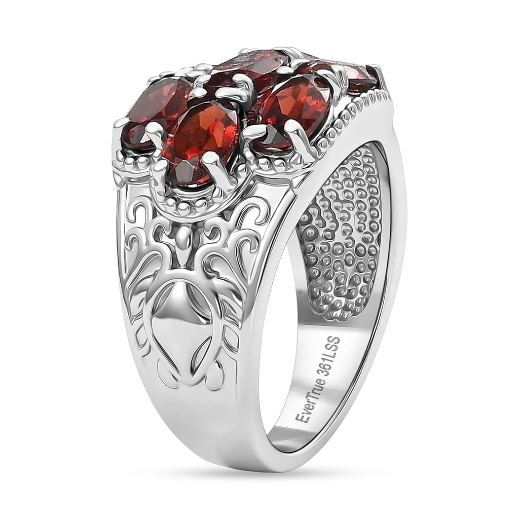 EverTrue Natural Mozambique Garnet Cluster Ring 3.84 Ct._8509025_3