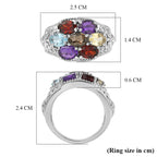 EverTrue African Amethyst & Multi Gemstones Cluster Ring 3.20 Ct._8509039_5