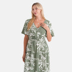 La Marey V-Neck Tiered Midi Dress (Size S, 8-10) - Forest Green_8509124_5