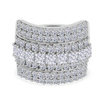 Luxuriant - SGL Certified Lab Grown Diamond (SI/G-H) Cocktail Ring in Rhodium Overlay Sterling Silver 3.00 Ct._8509416