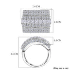 Luxuriant - SGL Certified Lab Grown Diamond (SI/G-H) Cocktail Ring in Rhodium Overlay Sterling Silver 3.00 Ct._8509416_5