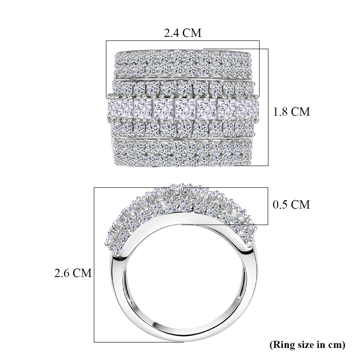 LUXURIANT 3 Ct. Lab Grown Diamond Cluster Ring in Rhodium Overlay Sterling Silver, SGL Certified (SI-G-H) 8509416 6