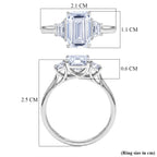 Luxuriant 950 Platinum IGI Certified VS/EF Emerald Cut Lab Grown Diamond Trilogy Ring 3.00 Ct_8509714_5