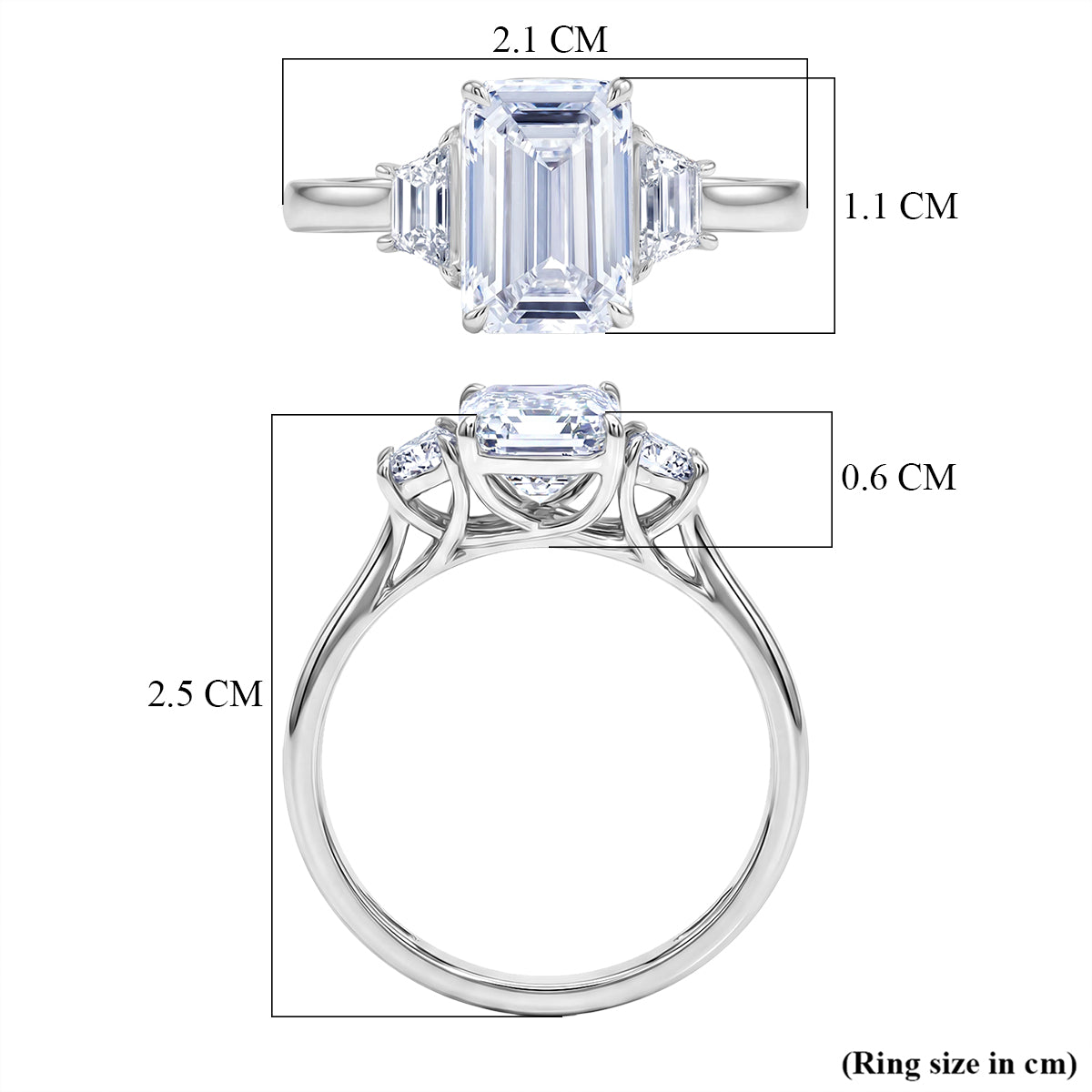 LUXURIANT 3 Ct. Lab Grown Diamond Emerald-Cut Ring in 950 Platinum IGI Certified (VS-EF) 8509715 6