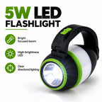 Multifunctional 5W Rechargeable LED Flashlight & Power Bank - 2000mAh Battery Emergency Lantern & Table Lamp - Green_8510026_1
