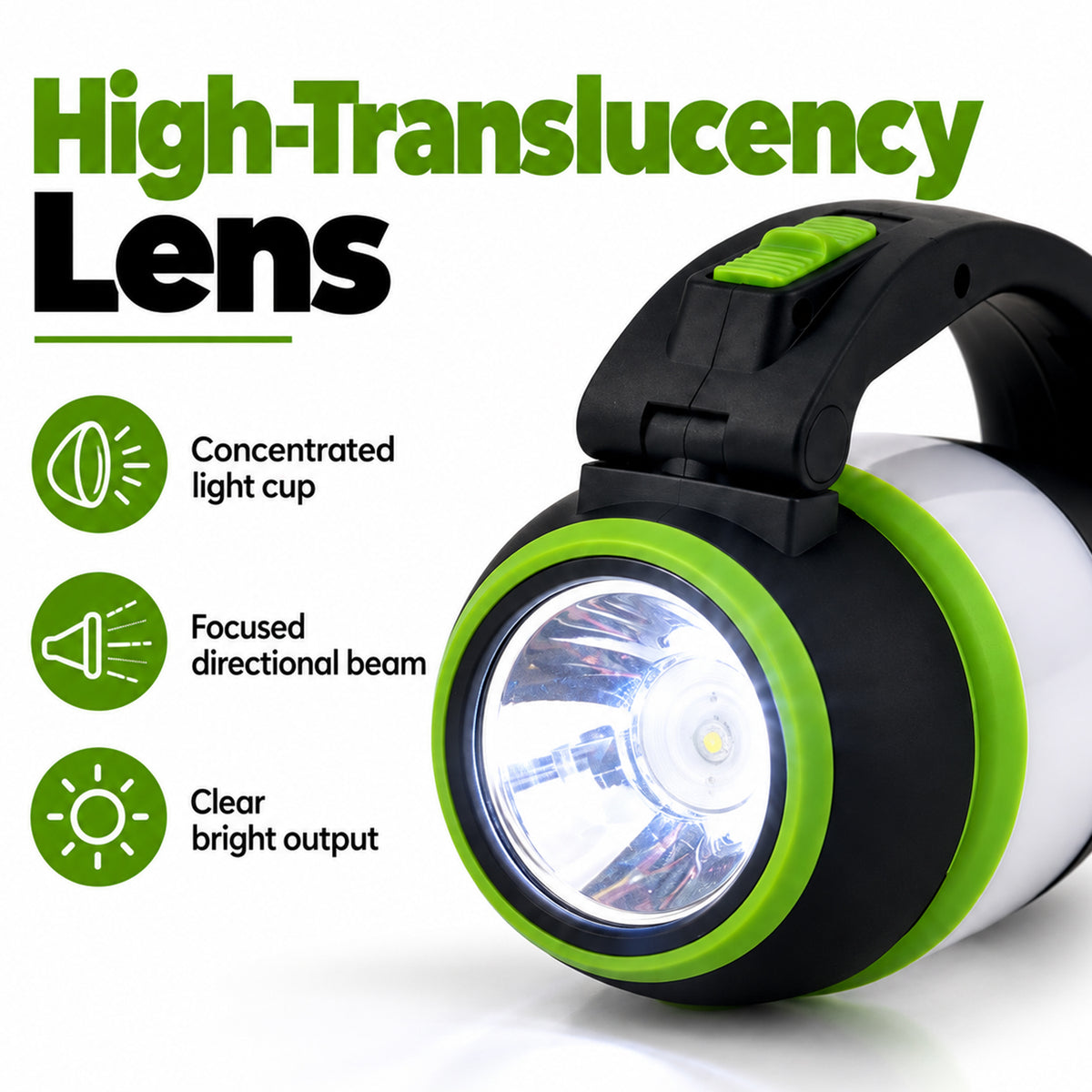 Multifunctional 5W Rechargeable LED Flashlight &amp; Power Bank - 2000mAh Battery Emergency Lantern &amp; Table Lamp - Green 8510026 3